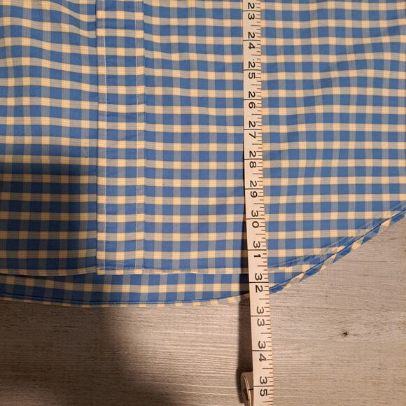 Brooks Brothers Shirt Mens XL Blue Yellow Gingham Supima Cotton Button Down - Picture 8 of 11